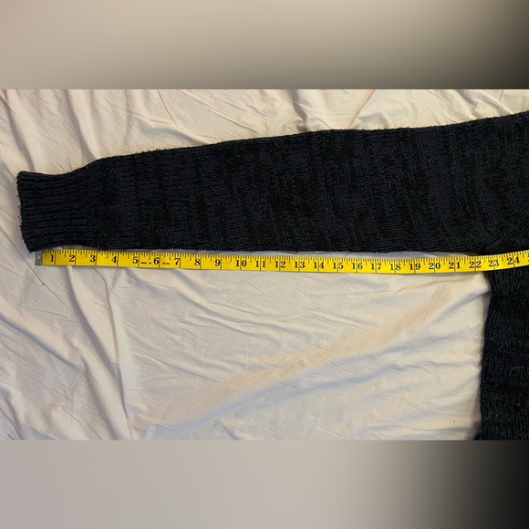 Men's Blue Knit Hooded Sweater - Picture 6 of 7